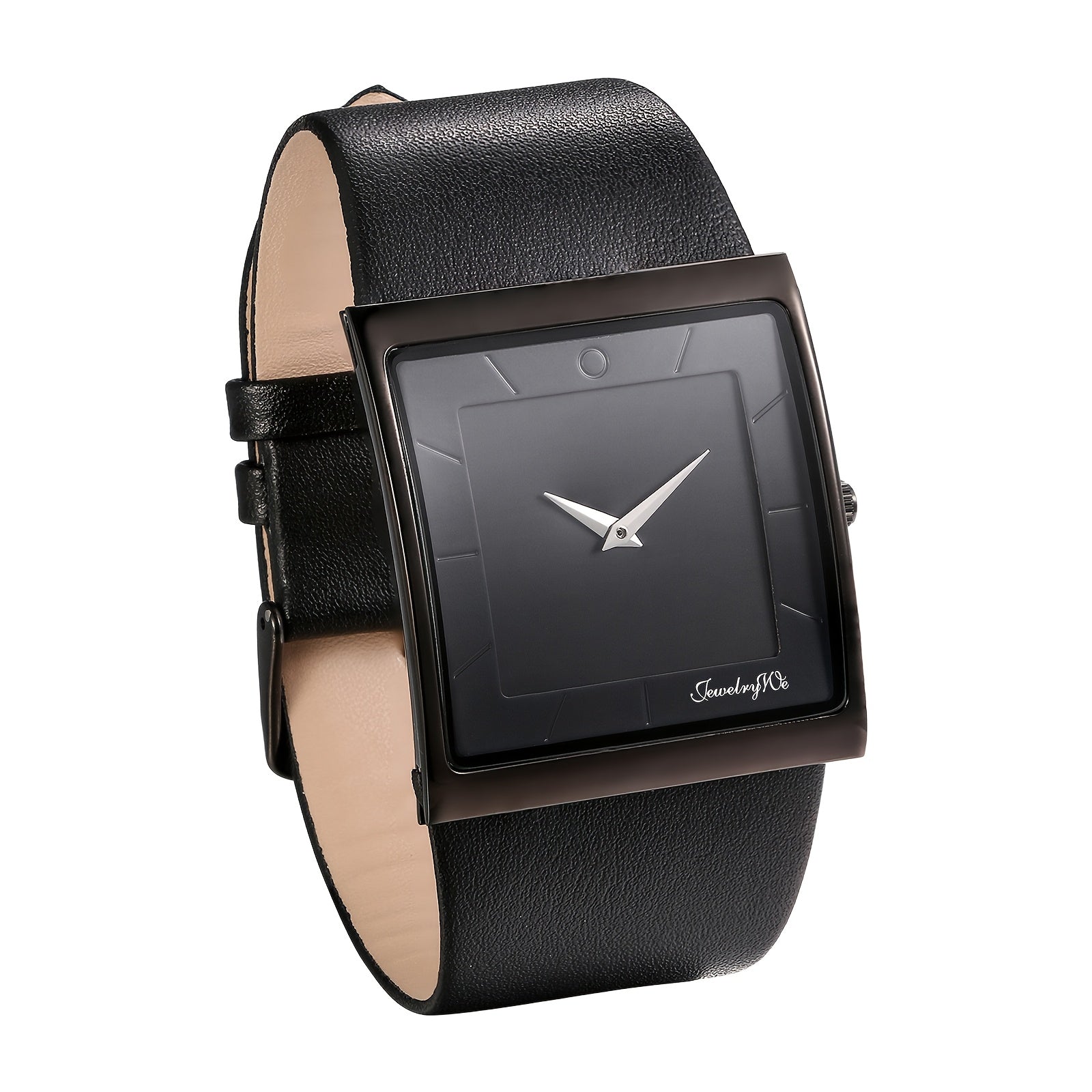 [Genuine Leather] Genuine Leather | Square Bar Scale Dial Men's Watch Strap