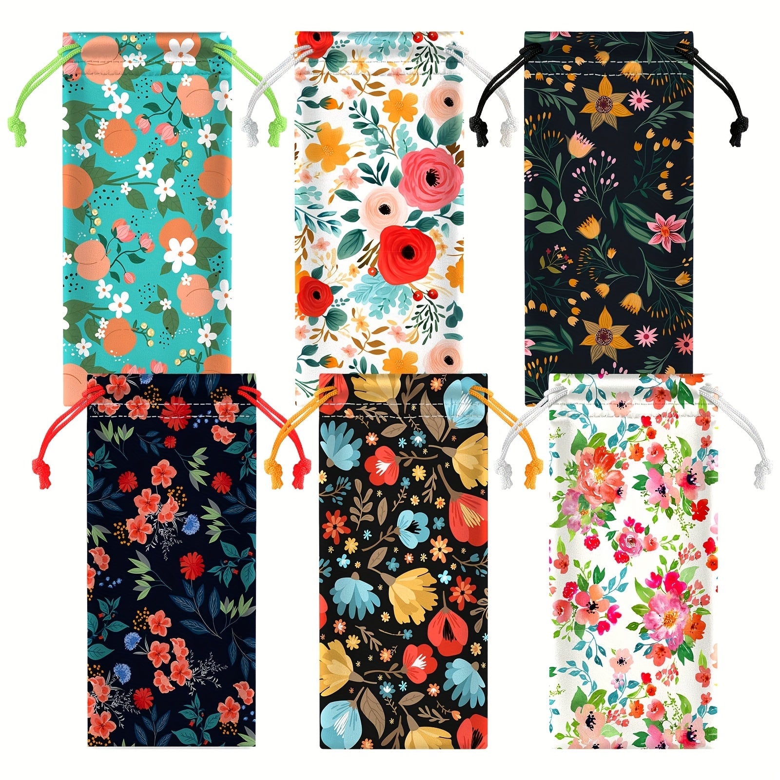 24pcs Pouch Drawstring Microfiber Pouch Multicolor Soft Case Bag Eyeglass Pouch Glasses Case for Women