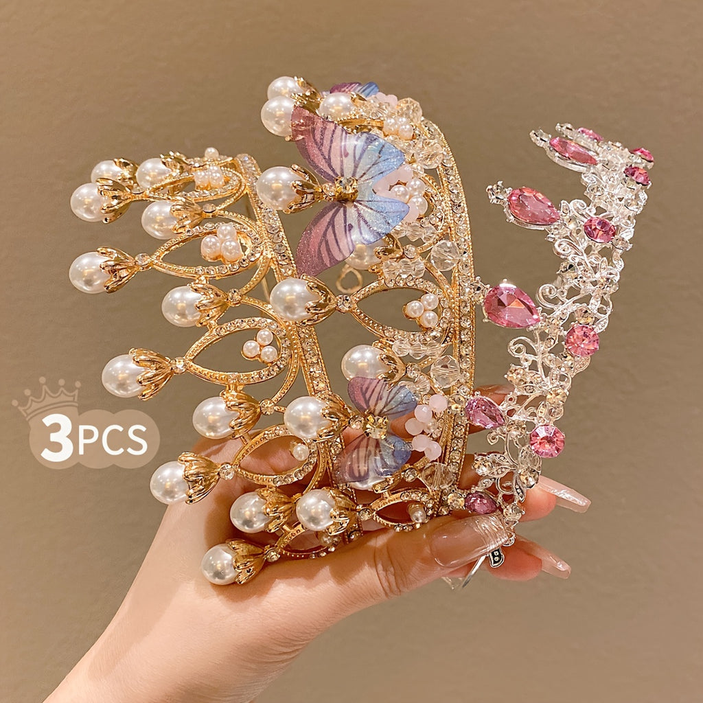 3 Hair Accessories Colorful High-end Crown Headband