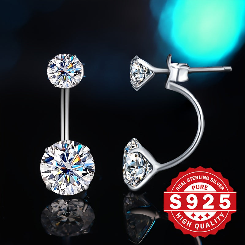 A pair of earrings, S925 sterling silver delicate elegant luxury, suitable for parties or music festivals, ideal Christmas gift, low allergy, Best for Christmas