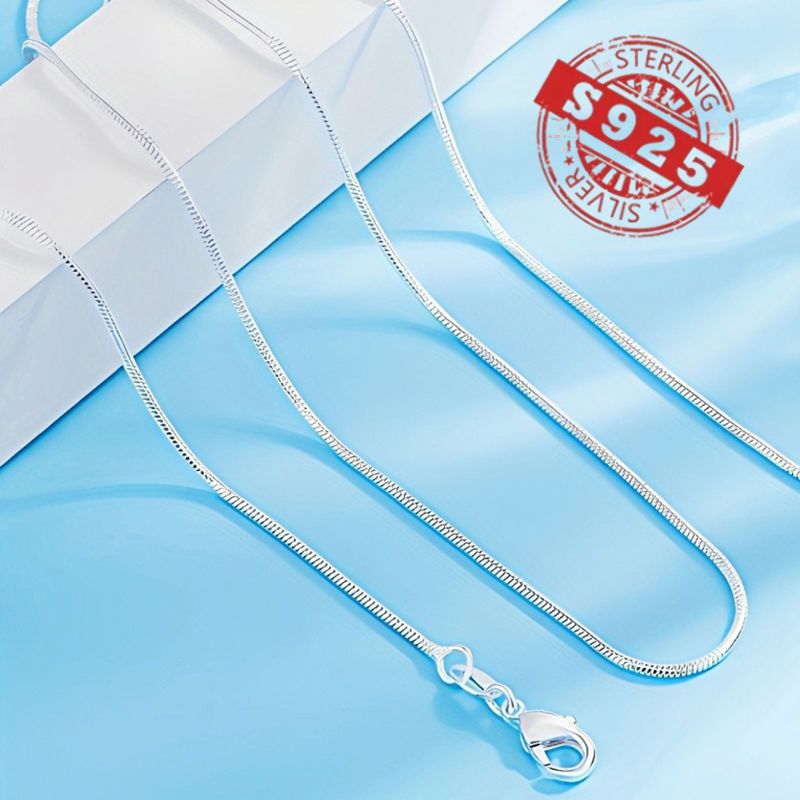 925 Sterling Silver Snake Bone Necklace, Hip-Hop Korean Style, Non-Plated Solid Chain for Parties and Music Festivals, Women'S Minimalist Jewelry Gift - 5pcs Set