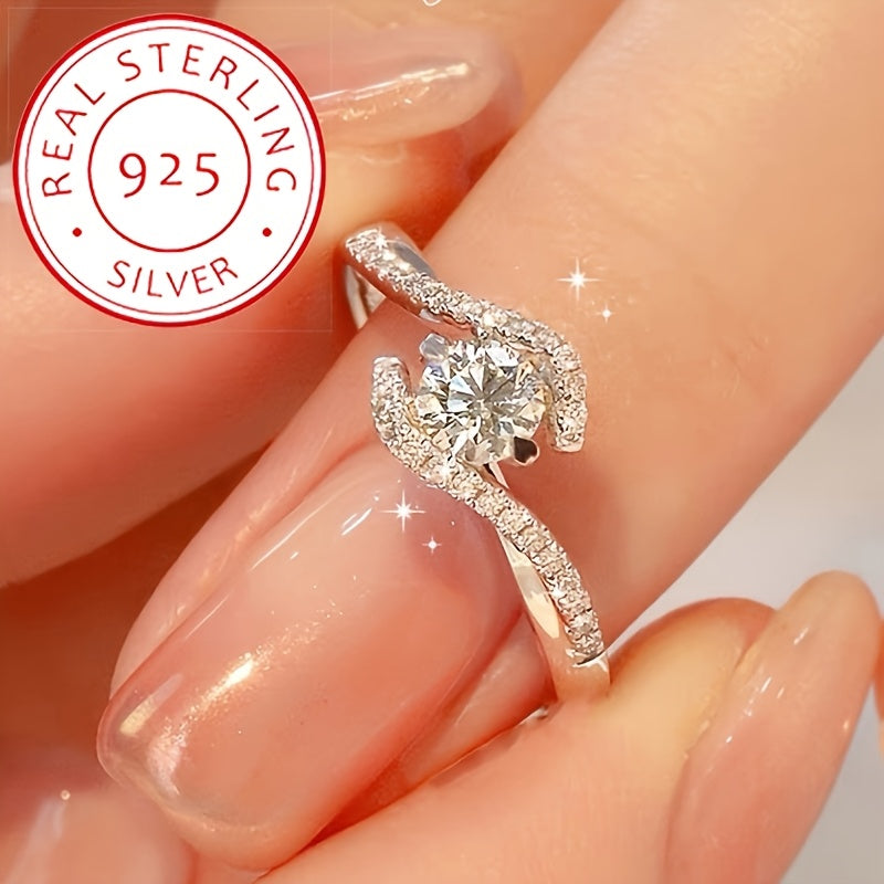 Elegant 925 sterling silver ring, hypoallergenic, celestial symbol, suitable for daily and gift occasions, Valentine's Day jewelry, with a perfect hollow design for personality