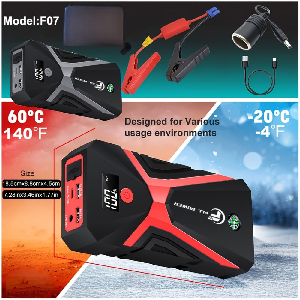 [Portable Power Bank] Jump Starter Power Pack, 1600A/3000A/3500A Car Battery Booster 12V Portable Car Jump Starter Power Bank for Gas N Diesel Cars, with USB Charge Ports And LED Flashlight