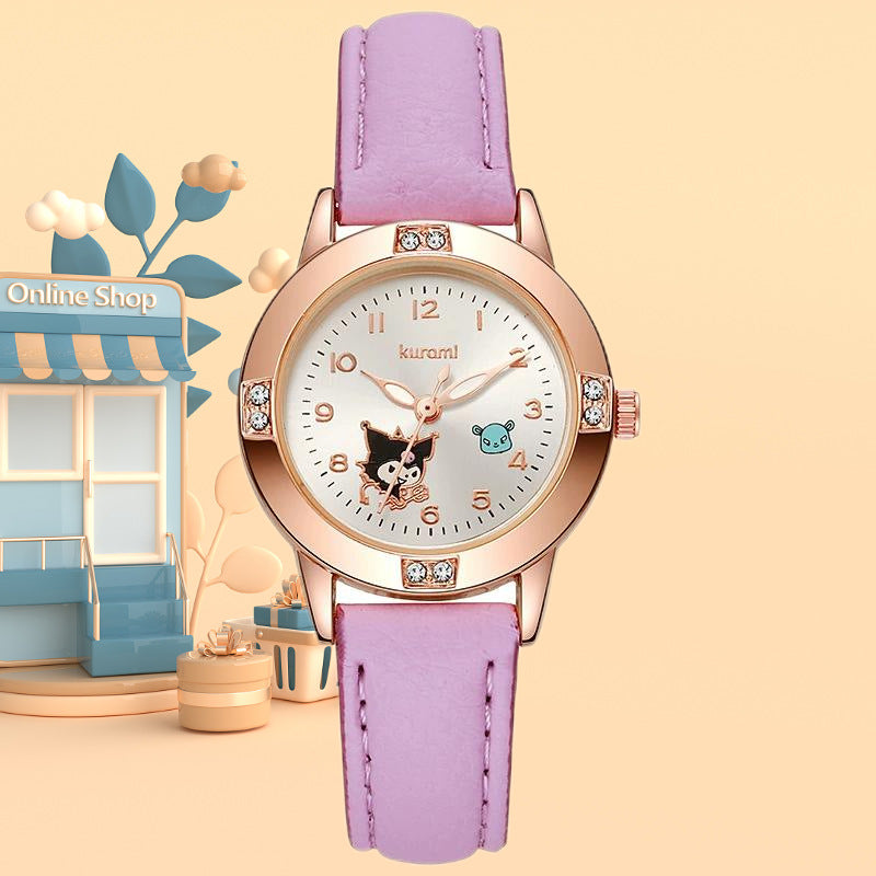 5pcs Of Hello Kitty Kuromi 'S Watches With Sanrio Cartoon Theme, A Set Of 5 Cute Sanrio 'S Watches That Can Be Freely Matched And Worn, Perfect As A Gift For Parties