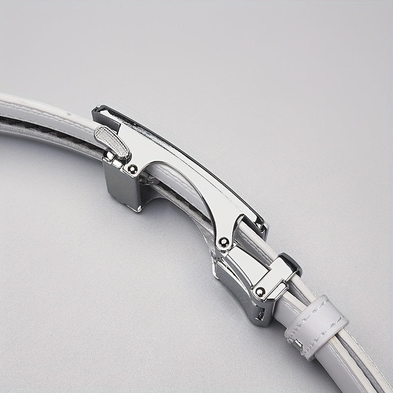 A White Ratchet Belt for Men, Ideal for Jeans, Essential for Professionals, Great for Gifting, an Excellent Choice for Presents