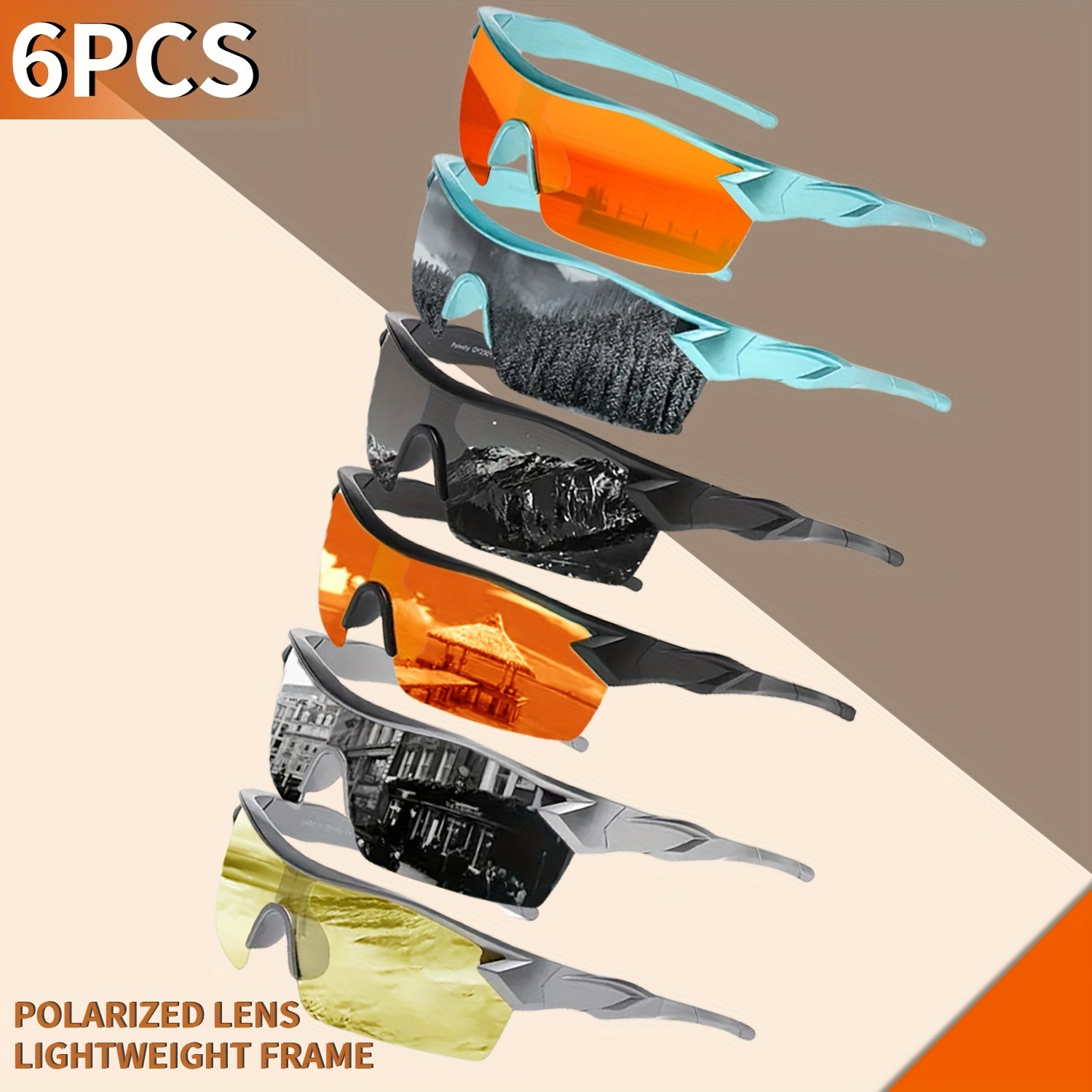 6pcs Of Fashionable Polarized Men's And Women's, with Ultra Light PC Frames. The Are Suitable for Summer,, Leisure,, Driving, Daily Commuting, And Holiday Gifts