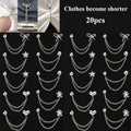 20pcs Clothing Shortening Tool, Decorative Buckle Chain at the Hem of Clothes and Pants, Firmly Fixed, Durable Metal Invisible Pin, Fashion Chain for Clothing Accessories, Suitable for Daily Wear and Clothing Matching