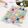28pcs Mechanical Keycap Fidget Keychains, Portable Finger Clicker Button with Audible Click Sound, Keycap Pendants for Adults, Office, Travel, Gamers And Typists