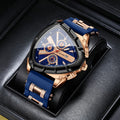 Unique Luxury Men'S Watch Featuring a Silicone Band And a Triangular Dial, Perfect for Tracking The Date. This Quartz Timepiece Is Suitable for Both Business And Casual Occasions, Making It an Excellent Gift for Birthdays, Holidays