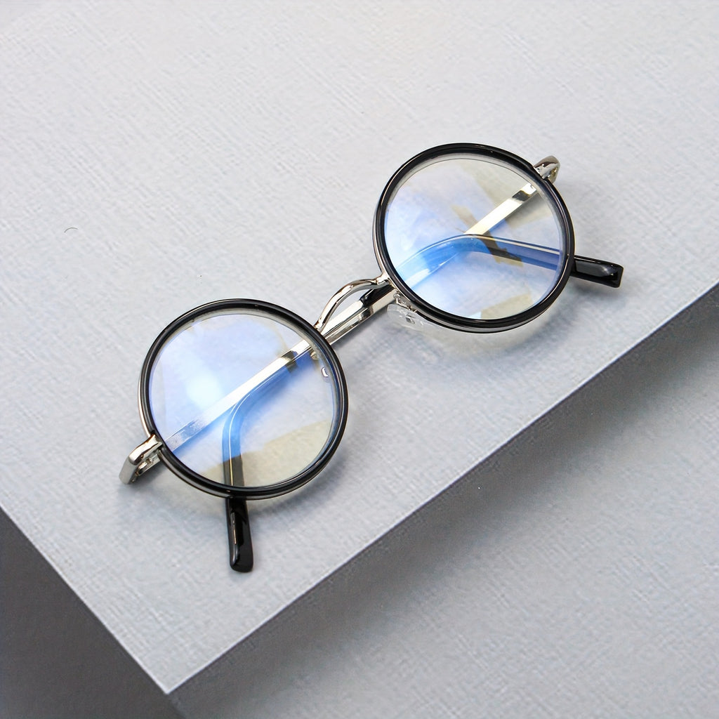 2pcs Stylish Metal Round Reading Glasses for Men & Women - Comfortable Spring Hinges, Lenses, Lightweight Design, Perfect for Reading & Fashion, Includes Case & Cleaning Cloth, Cute Glasse