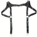 Men's Pu Leather Body Chest Harness Suspenders, Adjustable Buckle Shoulder Armors Straps, Punk Black Belt Club Party Rave Costumes