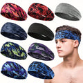 9pcs Sweatbands For Men Workout Sport Headbands For Men Camo Headband Sweat Absorbing Headband Wide Sweatband For Head Basketball Football Cycling Running Yoga, 4.7 X 9.8 Inch