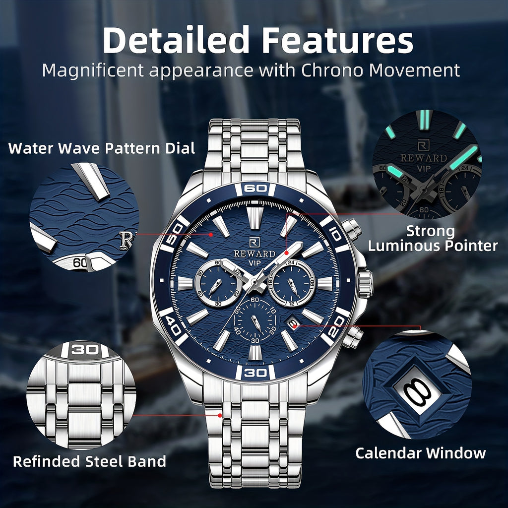 Introducing The Latest Collection of Premium Men'S Business Watches Featuring Stainless Steel, Quartz Movement, Chronograph Functions, And Luminous Displays for Sports Enthusiasts