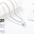 S925 Pure Silvery Elegant Double Layered Clavicle Chain Necklace for Women, Simple Fashion Sweater Chain with Synthetic Cubic Zirconia, Versatile for Daily & Gift Occasions, All Seasons