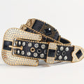 1pc European And American Style Punk Belt with Inlaid Rhinestones, Rock And Roll Fashion Belt for Women