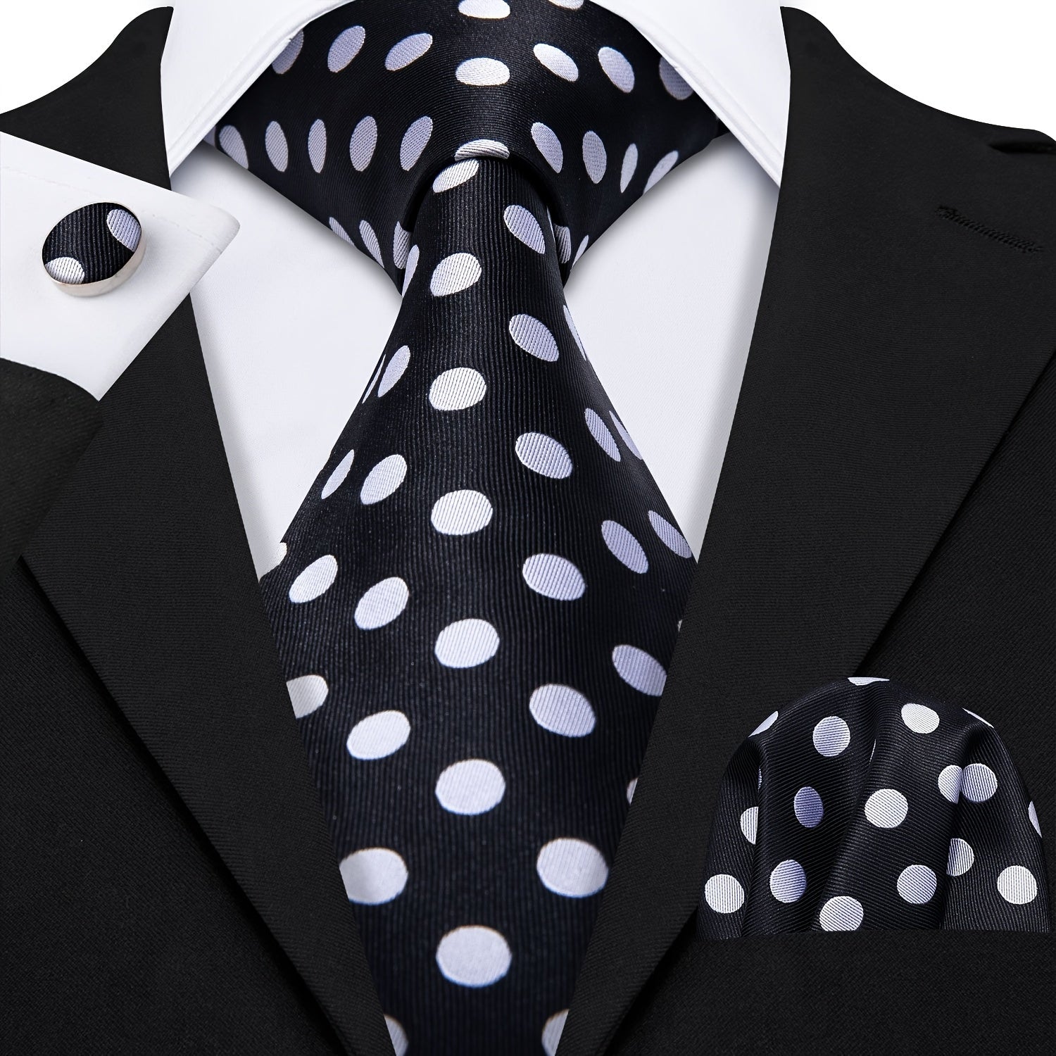 3pcs/SET Mens tie Fashion Office Ties for men Red Blue Purple Black Necktie Hanky Cufflinks Set Wedding Gift Party Event, Party Outfit, Wedding Accessory, Stylish Ties, Fashion Accessory, Durable Material, Smooth Texture, Formal Tie, Cufflinks Included, S