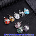 10pcs Dragonfly Pendant Necklace Set, Natural Water Drop Shaped-5pcs Pendant with 5pcs Adjustable Necklace Rope Can Be Used to Give Your Female