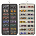 Hanging Fashion Glasses Organizer, -Sided Glasses Case and Jewelry Storage Holder, Wall-Mounted, 32 Clear Slots, Dust-Proof for Travel