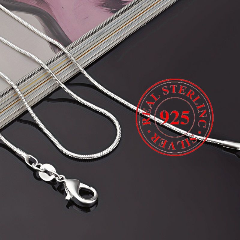 925 Sterling Silver Snake Bone Necklace, Hip-Hop Korean Style, Non-Plated Solid Chain for Parties and Music Festivals, Women'S Minimalist Jewelry Gift - 5pcs Set
