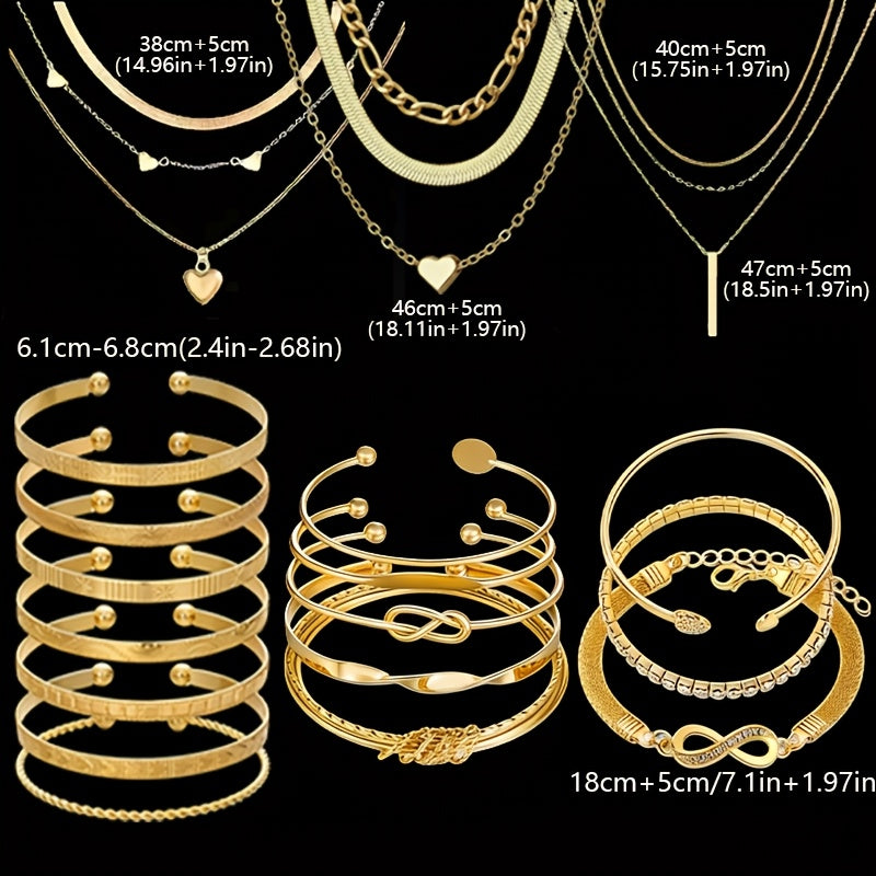 [Bohemian Jewelry Set] Random 37/47/50/71/87 Pieces Bohemian Jewelry Set, Earrings Necklaces Rings Bangles Versatile Stackable Accessories, Suitable for Daily and Festival Wear