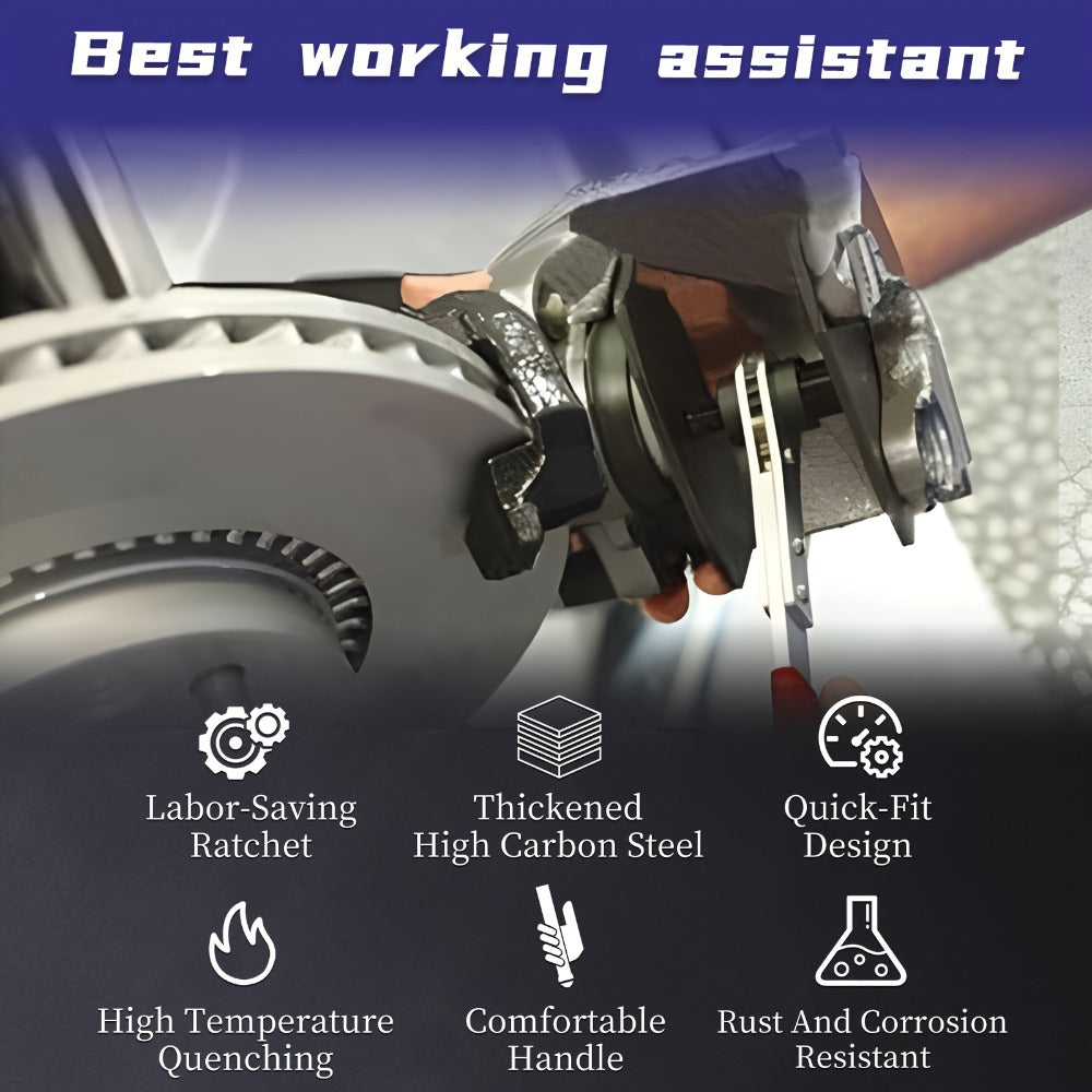 Brake Caliper Press Tool Car Piston Spreader Pad 360 Degree Swing Ratchet Hand Wrench Expander For Single Twin Quad Piston Disc Brake Vehicle