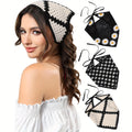 3pcs Woven Headscarf Triangle Scarf Headband Pastoral Summer Outing Sweet and Cute Ladies Headscarf Tie Fashion Hair Accessories