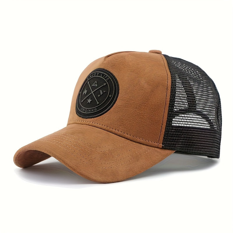 6 Packs, Gray And Black/yellow And Black/black/black And White/yellow And White/gray And Black/red And Black, Spring, Summer, Autumn And Winter, Four Seasons Mesh Caps, ENJOY LIFE, Letter Patch Baseball Caps, Men'S And Women'S Trucker Hats
