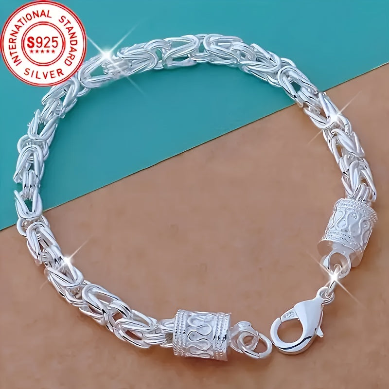 [Fashionable Gift] Bohemian Style 925 Sterling Silver Bracelet, Fashionable Gift Party Link Design, Elegant and Simple, Suitable for Daily Wear