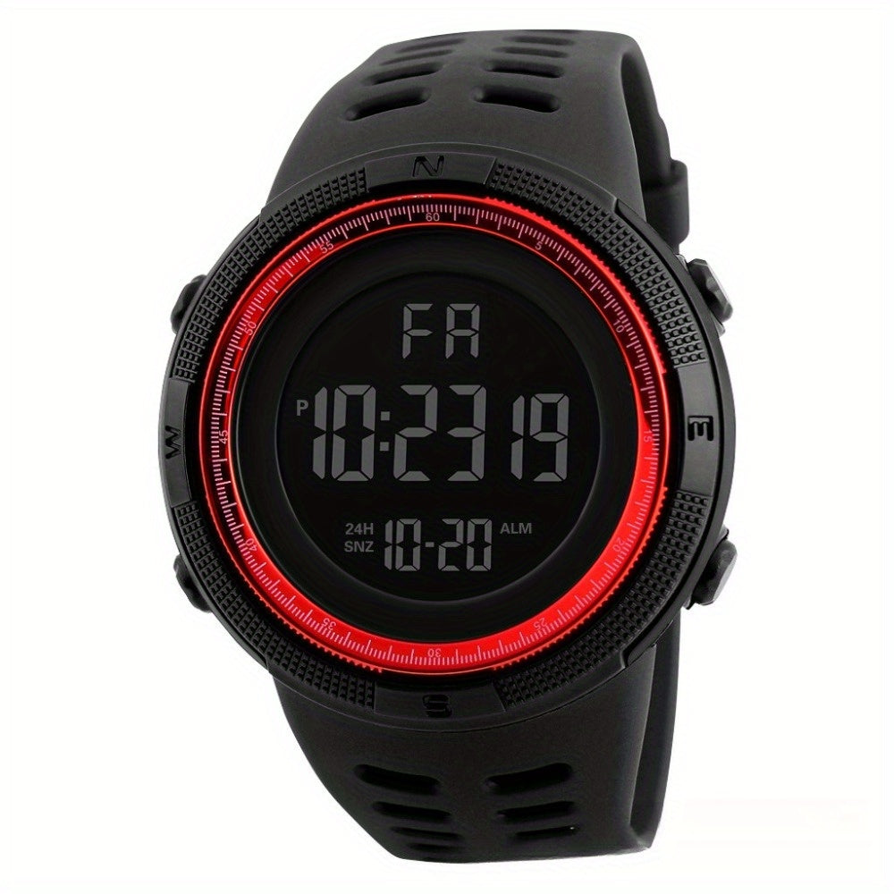 Sport chronograph luminous watch with domineering large dial, adventure electronic watch, trendy and versatile timepiece, the best present for festivals, Birthday Christmas New Year Gifts