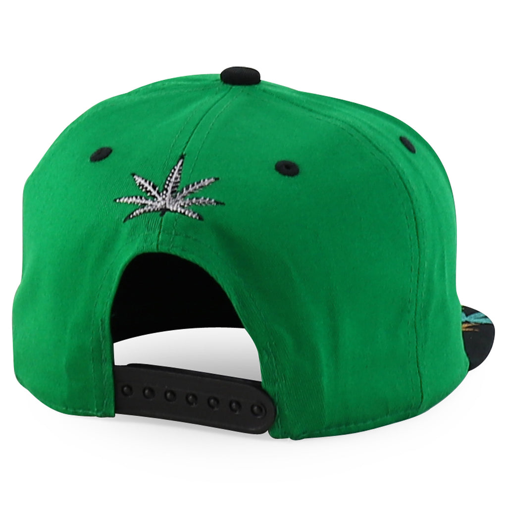 Rasta MJ Leaf 3D Embroidered Flat Bill Snapback Cap