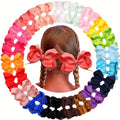 40pcs 4.5 Inch Hair Bows for Clips Grosgrain Ribbon Boutique Hair Bow Alligator Clips for Teens in Pairs