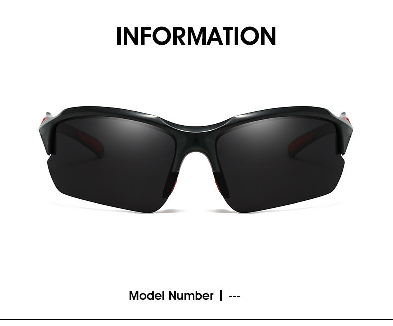3pcs/ 10pcs New Cross-Border Outdoor Sports, Skiing, Driving Half-Frame Polarized Sunglasses Men'S Running Fishing Sunglasses Sun Protection Lightweight Goggles