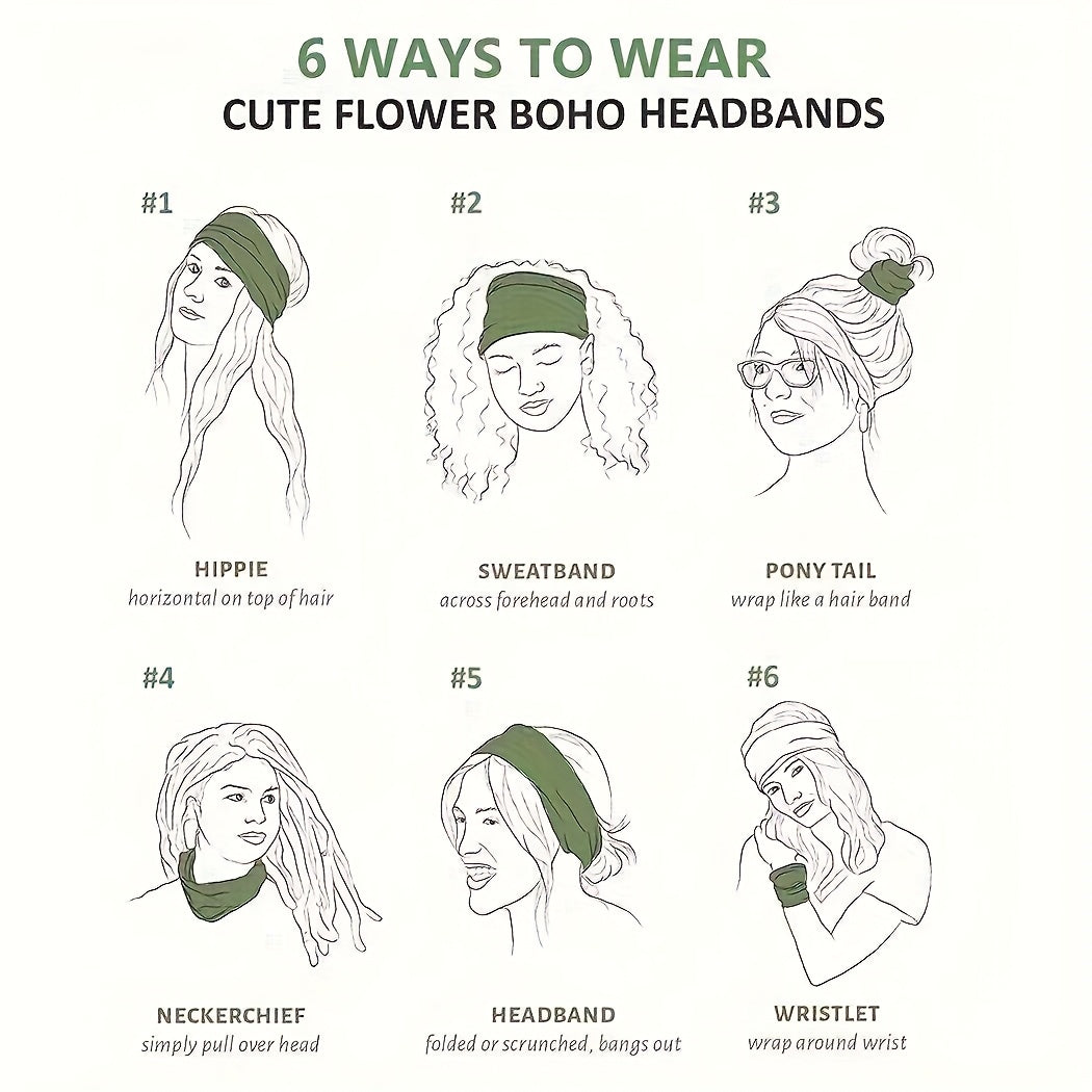 8pcs Mother Gift Wide Knot Headband Non-Slip Wrap Elastic Yoga Headband Fashion Headband - Solid Color, Sunflower Sports Headband Non-Slip Knot - Fashion Soft Headband Headwear for Women'S Daily Use