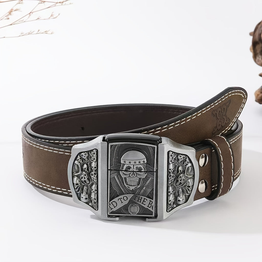 2026New Printed Detachable Lighter Belt, A Novel Accessory Belt with A Retro Western Cowboy Style. It Features A Fashionable Lighter And Is Recommended As A Gift for Family And Friends.