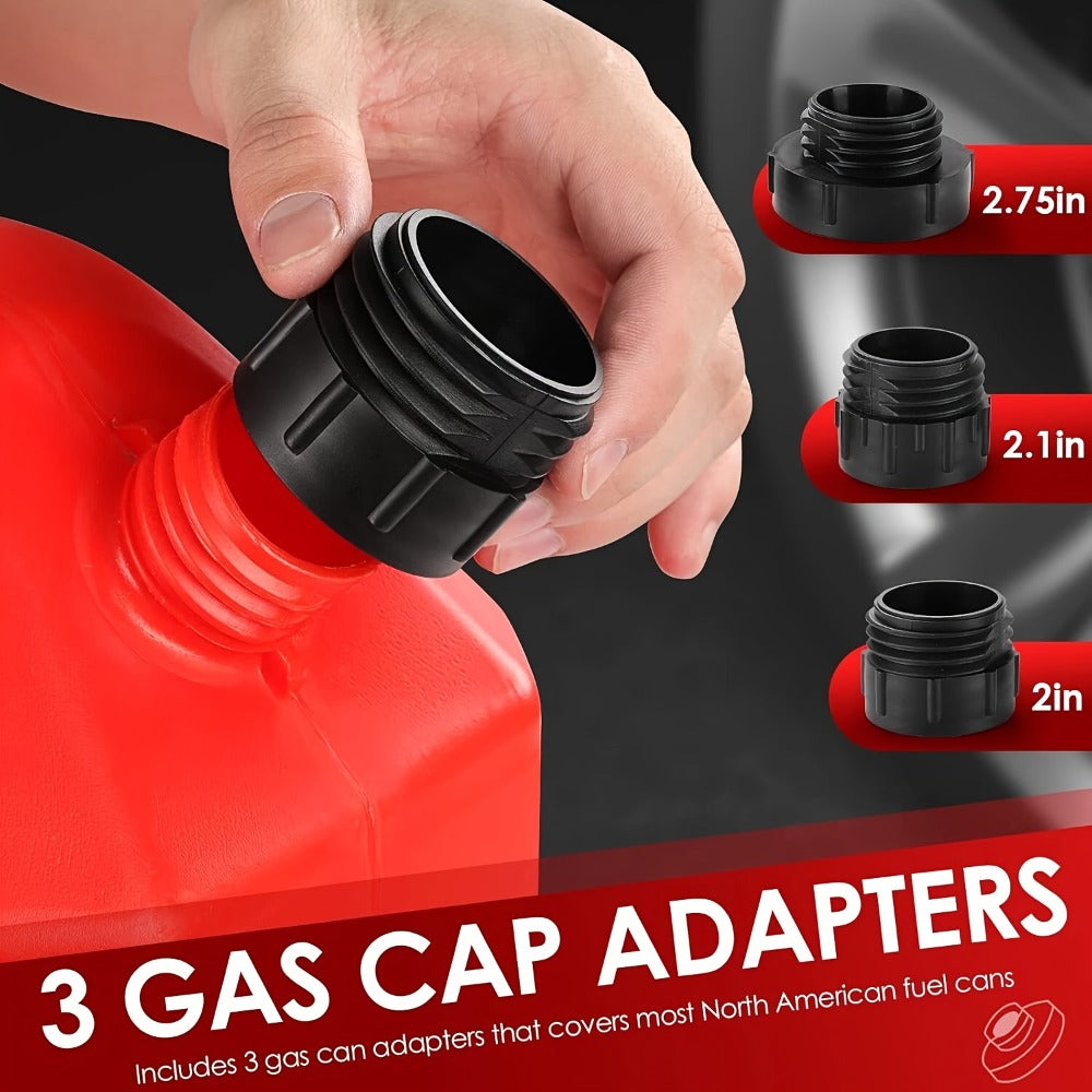 [Portable Gas Can Pump] Automatic Fuel Transfer Pump With Auto-Stop, 51'' Extra Long Hose, 3.2 Gallon Per Min, Battery Or USB Powered, 4 Can Adapters, Fast And Safe Portable Gas Can Pump For Oil, Diesel, Gasoline