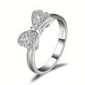 1pc 925 Sterling Silver Simple And Elegant Bowknot Design Cz Decor Silver Ring for Woman for For Dating Gift for Daily Decoration Fine Jewelry