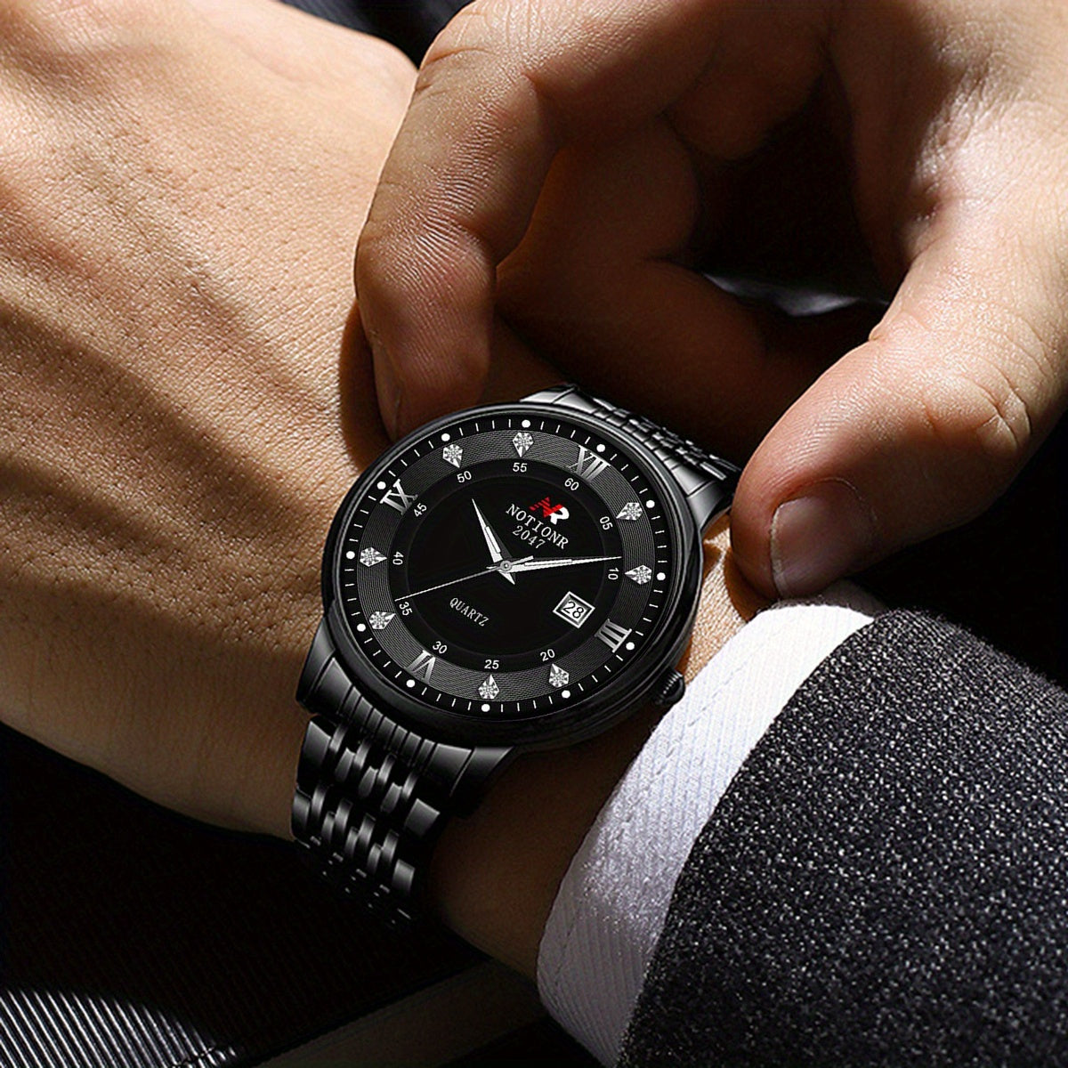 Men'S Wristwatch with a Stainless Steel Band, Featuring a Quartz Movement. This Minimalist Design Is Perfect for Business Occasions And Makes an Excellent Gift for Birthdays, Holidays, Or Valentine'S Day