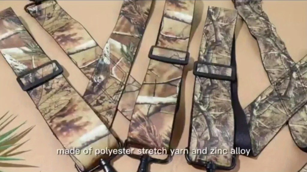 Men'S Heavy-Duty Camo Suspenders Featuring Four Robust Hooks/Clips, Designed for Hunting And Work, with an Adjustable X-Back Style