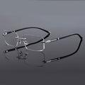 Men'S Frameless Anti Blue Light Glasses, Retro TR90 Rimless Fashion Design, Business Daily Use For Him, Rhinestone Decoration, Elegant Mature Fashion Gift, Valentine'S Day Gifts, Graduation Gift, Colleague Gift, Without Battery