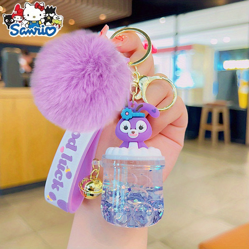 10pcs Sanrio Hello Kitty And Kuromi Keychains, Cartoon Cute Glitter Key Rings, Bag Pendants, Car Key Fobs, Plus Bright Balls More Eye-Catching, Set of Keychains, Key Rings, Pendants, Additions, Suitable for Women'S Exquisite Holiday, Birthday Small