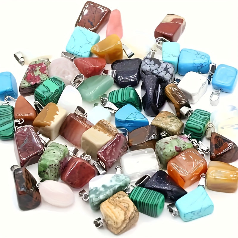 30pcs Irregular Random Agate Pendants | Natural Stone For Jewelry Making, Necklace And Bracelet Additions, Boho Style, Suitable For All Seasons And Occasions