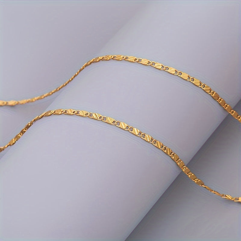 2D Flat, Buy two,Get one Free, 925 Sterling Silver High-grade European Style Flat Necklace with 2mm Chain 16-24 Inches for Women's Daily Wedding Party Wearing or Gift