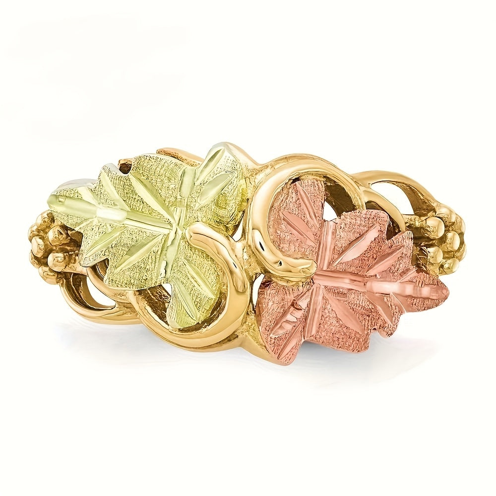 4pcs 14K Gold-Plated Exquisite Leaf Design Ring - Suitable for Daily Wear And Special Occasions, Perfect Gift for Birthdays, Anniversaries, And New Year'S (Ladies, Friends, Family), Delicate Craftsmanship, Cute Additions
