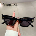 VIUIRNKA Women'S Sunglasses, Black Cat Eye Frame Glasses, Retro Modern Wide Rim Decorative Eyewear, Non- Daily Party Bold Statement Piece, Perfect for Beach, Vacation, Travel, And Cruise, Ideal for Halloween And Christmas Gifts