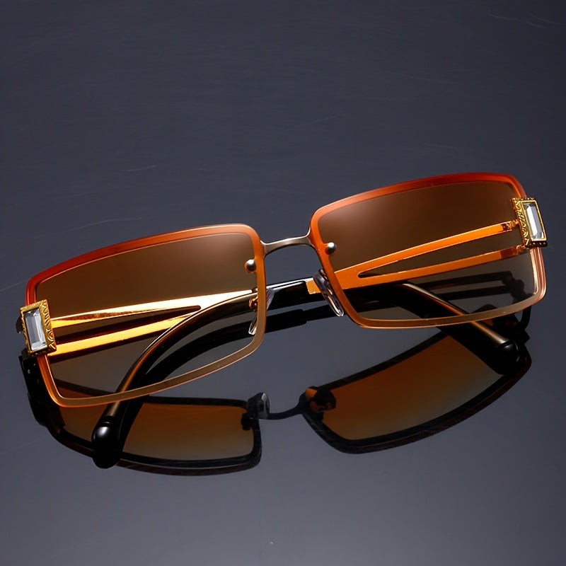 VIOLA MAG1pcs Fashion Single Item  Glasses Women's Change of Color Hip-hop Party Glasses Luxury Square Rhinestone Decoration Men's and Women's Party Glasses
