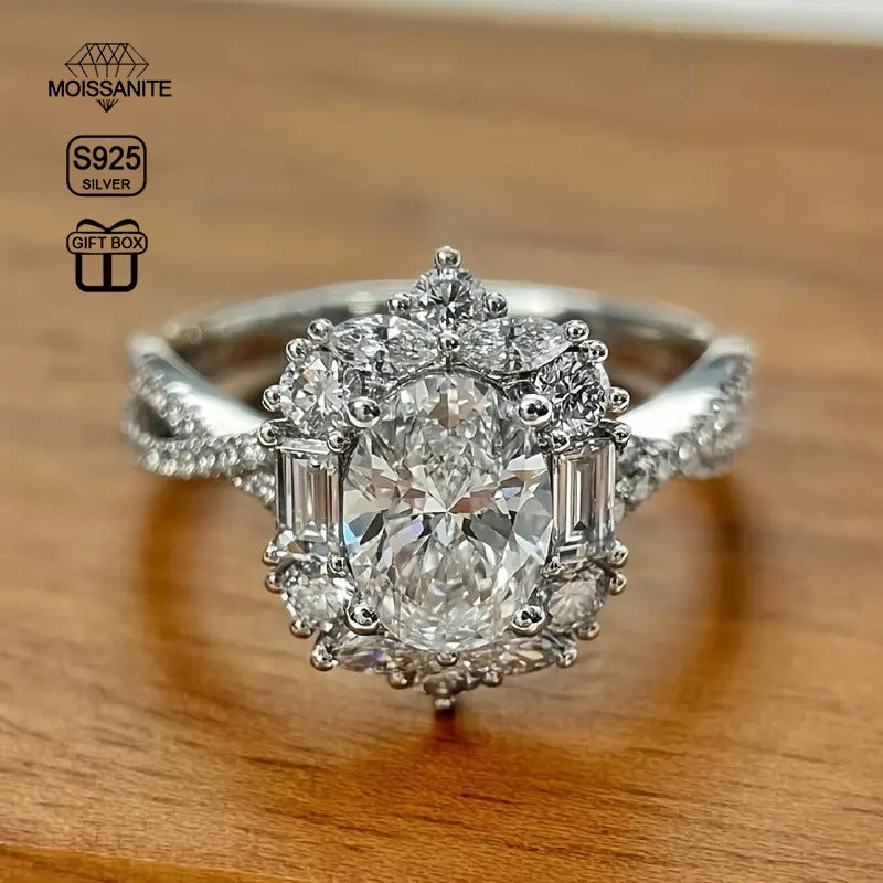 S925 Silver Ring, Bohemian Style and Cross Goose Egg Design, Perfect for Weddings and Anniversaries, Perfect Gift, Hypoallergenic, for Women, Bohemian, Elegant Style