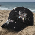 Women' Sparkling Sequin Butterfly Baseball Cap - Glitter Hat with Lace Mesh Sun Shield, Breathable Windproof Adjustable Buckle for Dance Parties, Prom, Outdoor - Suitable for Ladies, Gift for Friends