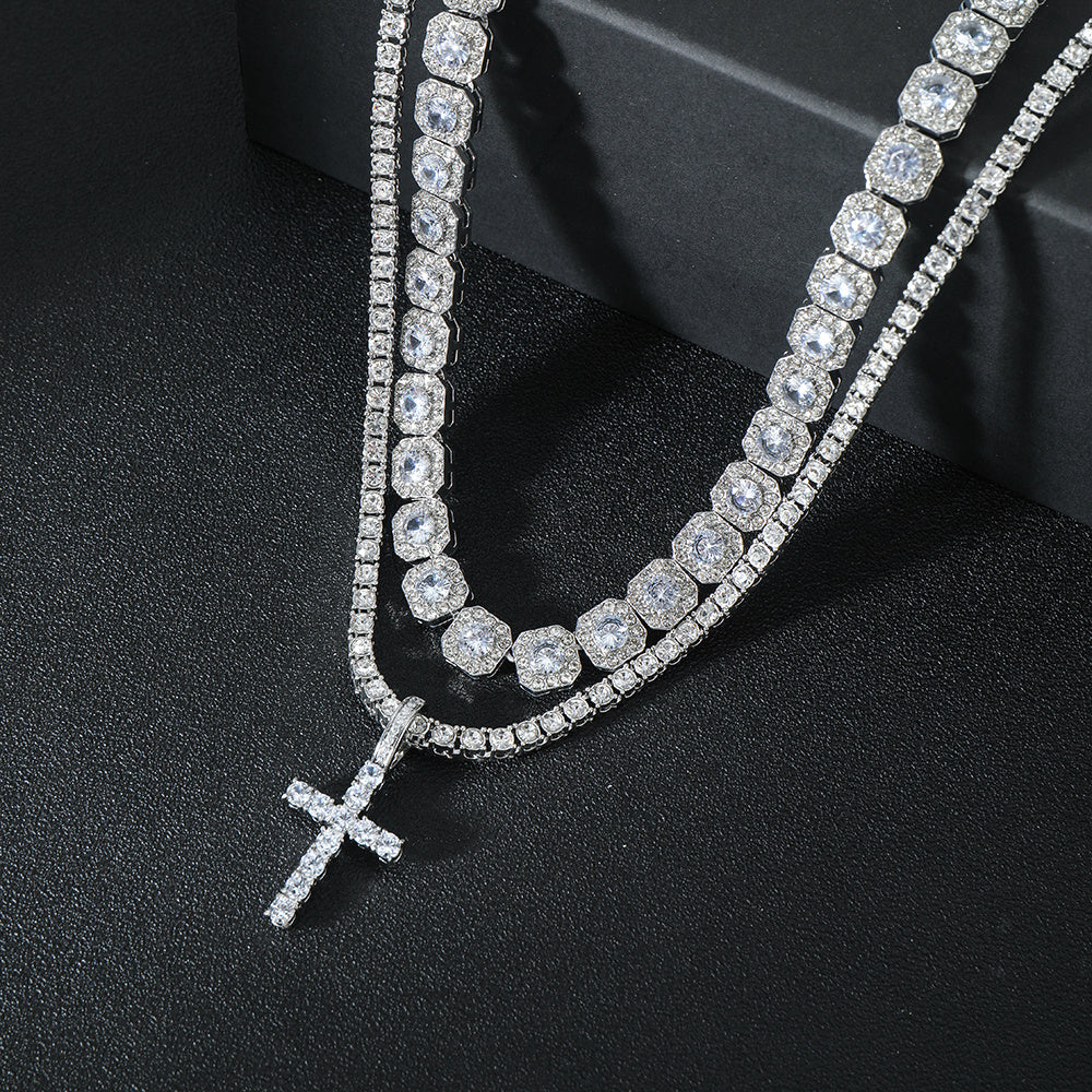 Stunning Hip Hop Cuban Chain Cross Design Pendant Necklace - Fashion Pendants for Women and Men with Jewelry Gift Idea