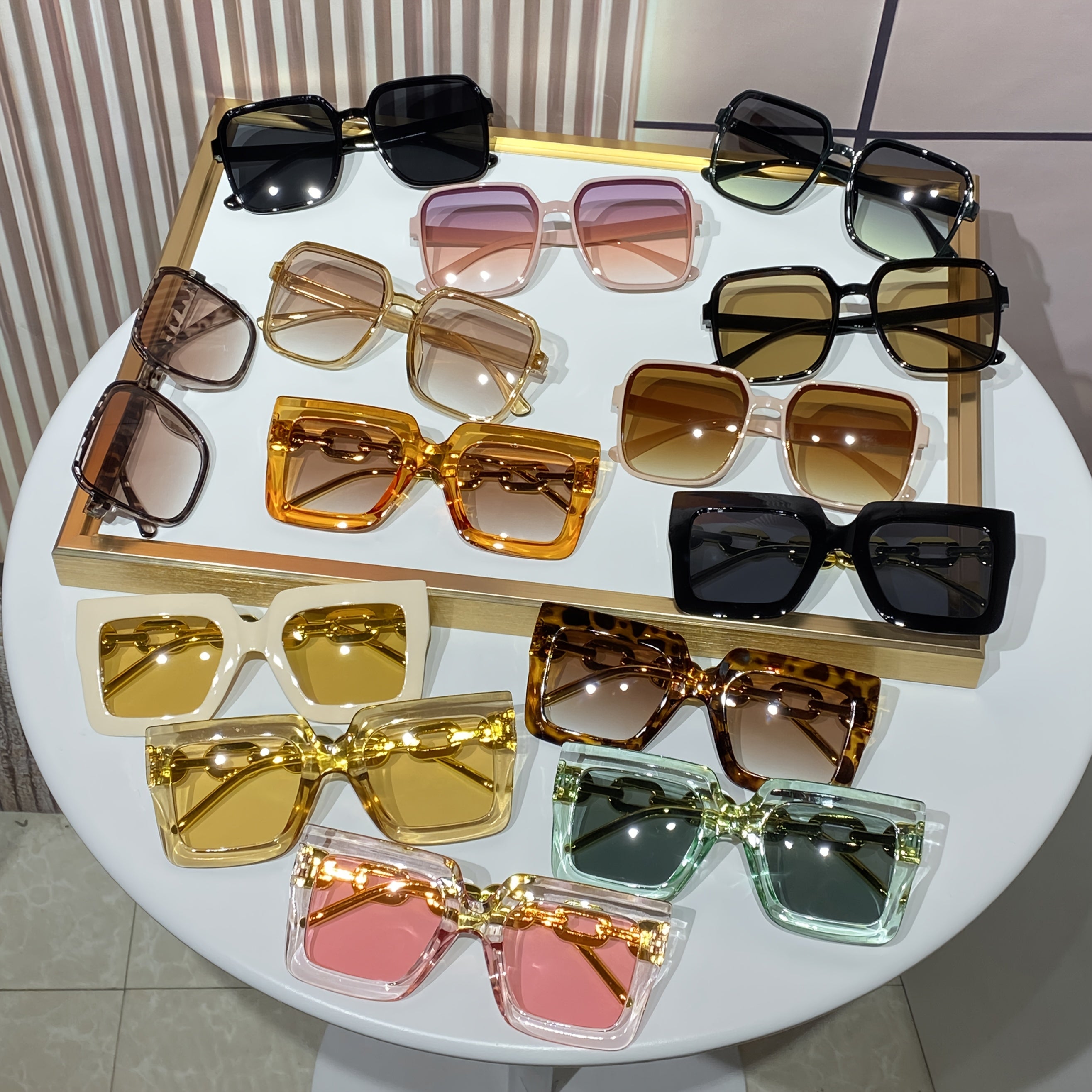 14 Pairs of Women'S Plastic Square Frame Cute Large Rim Stylish Dopamine Fashion Glasses for Casual Daily Use