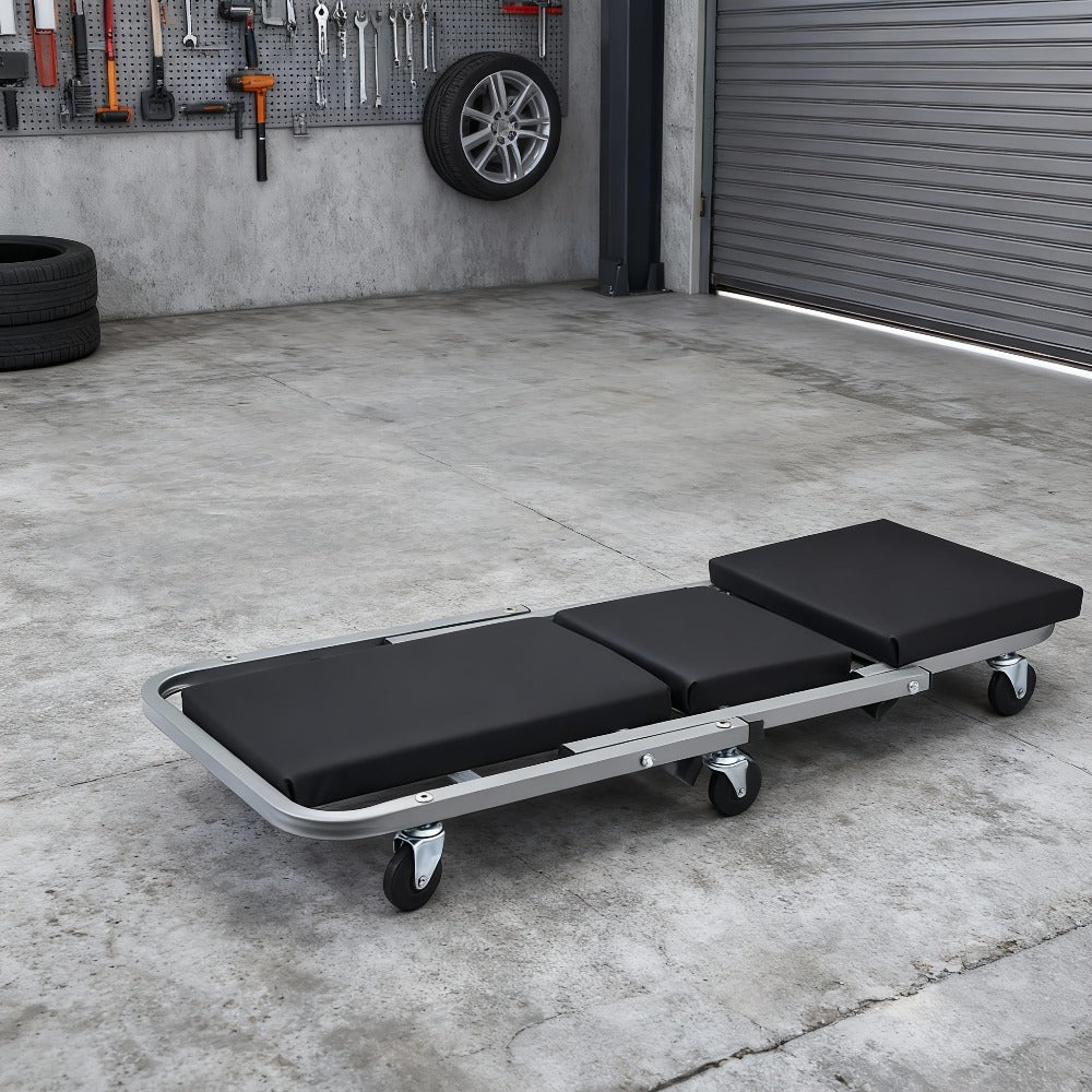 Shaped Wheeled Creeper Stool(Sold Separately), Foldable/Non-Foldable Crawler Mechanic Seat, 300 Lb Load Capacity with 6 2.5-Inch Casters, Great Gift for Men